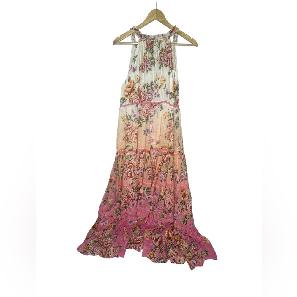 NWT Anthropologie x PQ Swim Tiered Ruffle Floral Maxi Dress XSP - Picture 4 of 13
